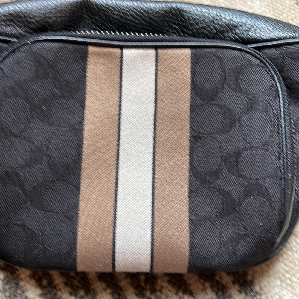 Coach Belt Bag Waist Signature Jacquard Varsity Stripe Thompson Black Elm Multi - Picture 2 of 9